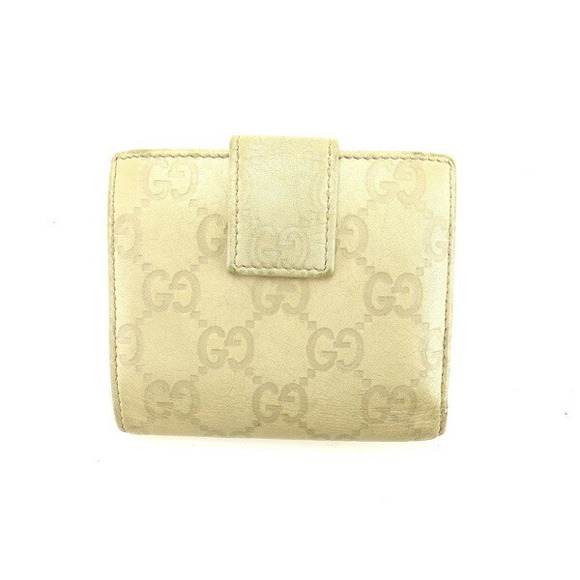 Gucci ssima Wallet bifold beige ribbon motif - Picture 1 of 6